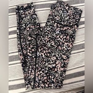 lululemon athletica Floral Leggings - Black and Pink